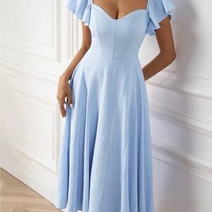 SHEIN Light Blue Midi Dress